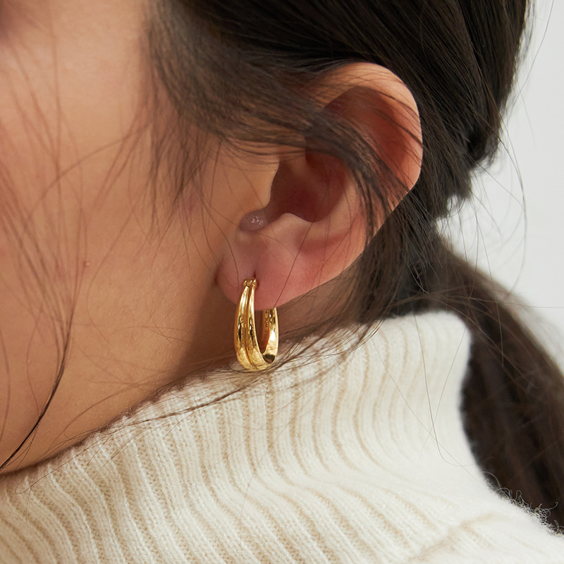 Double Hoop Earrings - Yellow Gold